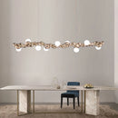 suspension design art déco en or chromé pour éclairage moderne