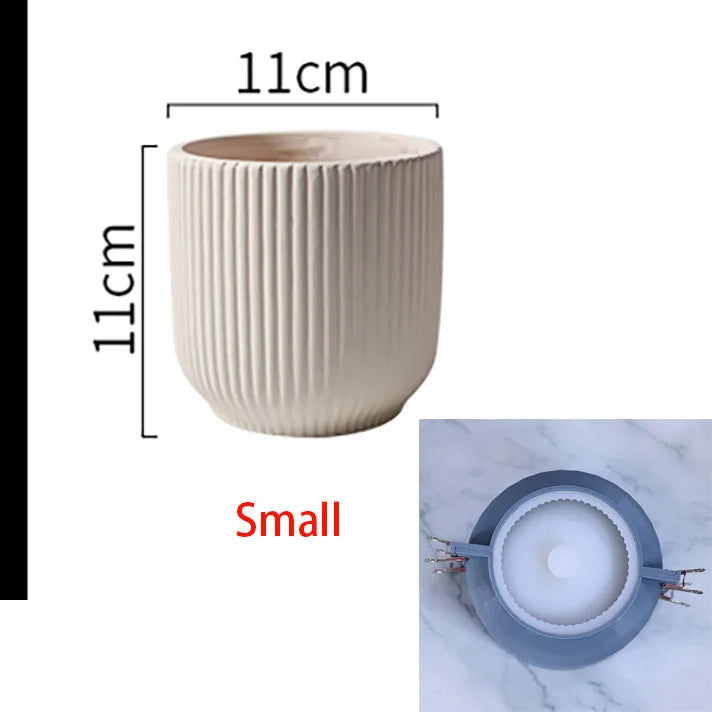 moule en silicone pour pot de fleurs créatif en ciment - vue 15 sur 14