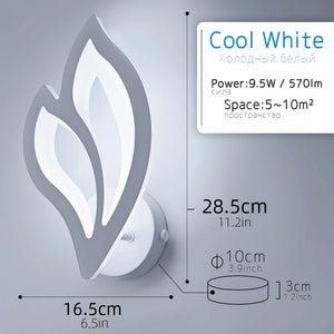 Modern LED leaf wall light for indoor lighting
