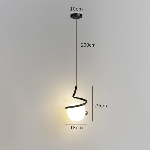 Suspension design LED minimaliste ondulé Polino - vue 6 sur 7