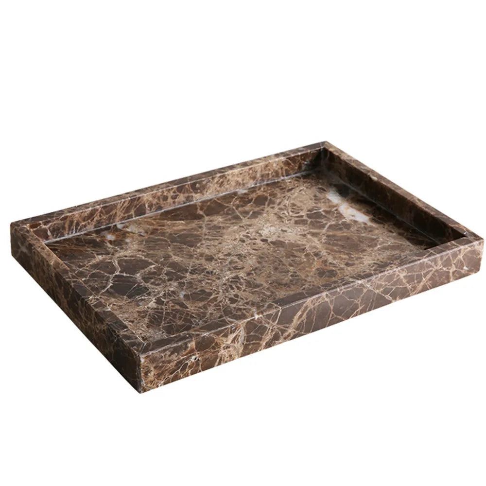 boîte de rangement en travertin et marbre naturel luxe - vue 16 sur 18