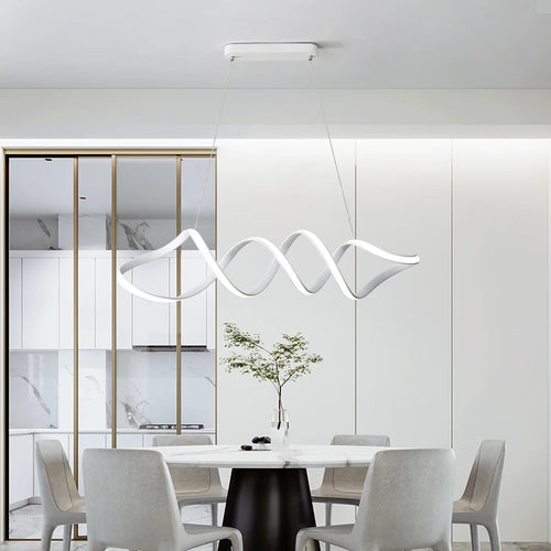 lustre nordique à led moderne atmosphérique et torsadé