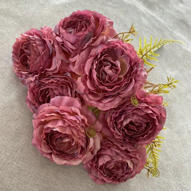 bouquet de pivoines artificielles en soie pour décoration florale - vue 8 sur 17