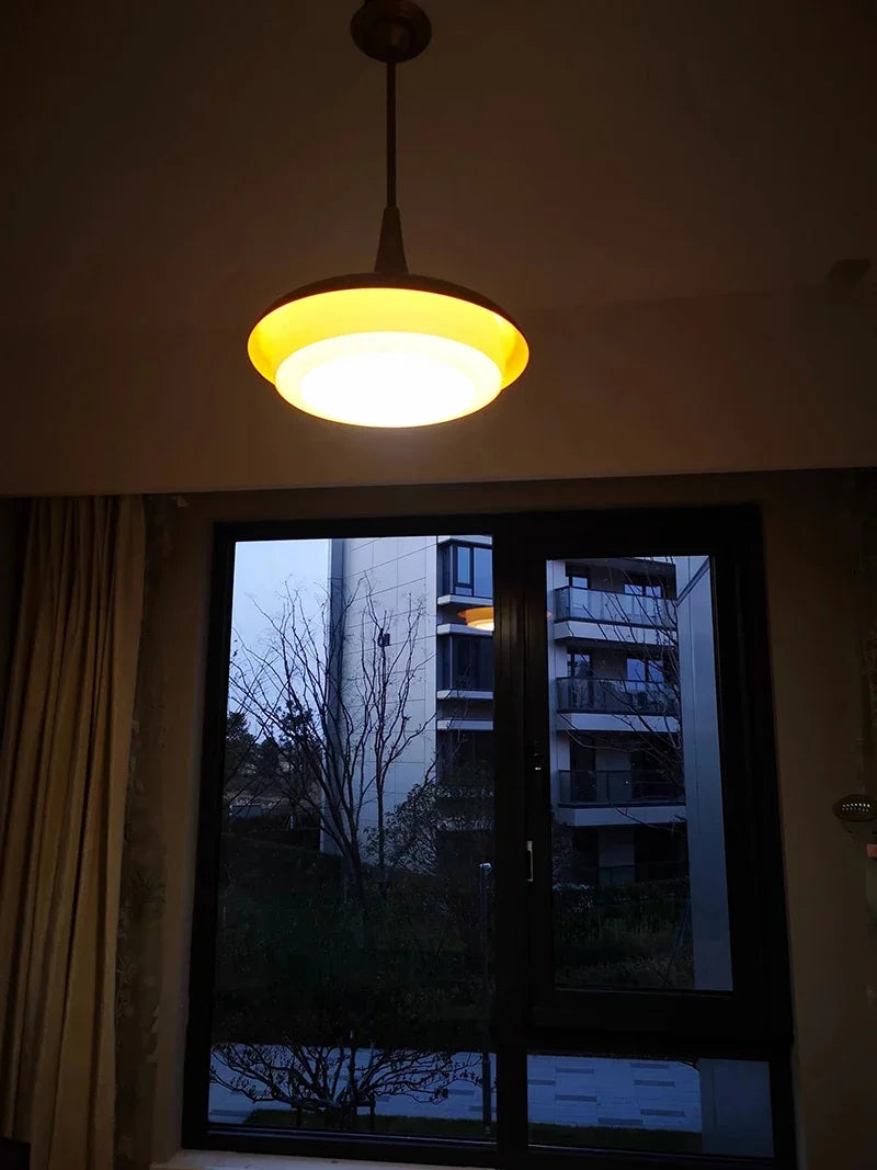 plafonnier led rétro en verre et métal pour intérieur décoratif - vue 8 sur 7