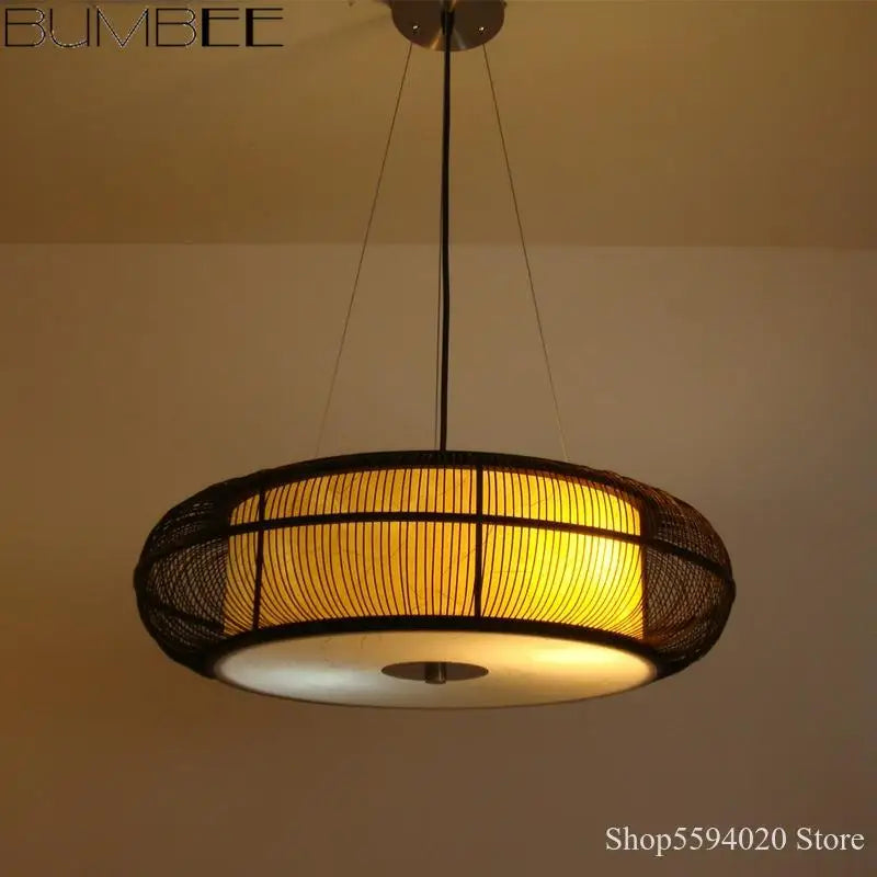 lustre en bambou fait main style moderne et élégant