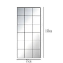 French retro decorative full-length mirror, square lattice false window to increase the sense of space, wall-mounted household m