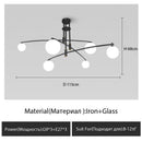 Minimalist glass chandelier in Nordic style for interior decoration