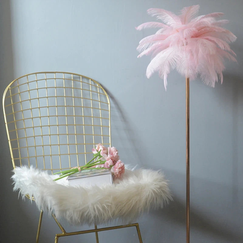 lampadaire romantique à plume art déco gradation 3 températures