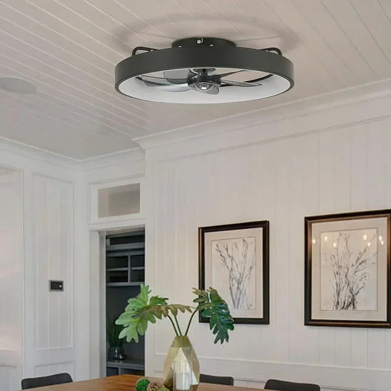 plafonnier silencieux avec lumière et ventilateur moderne - vue 6 sur 8