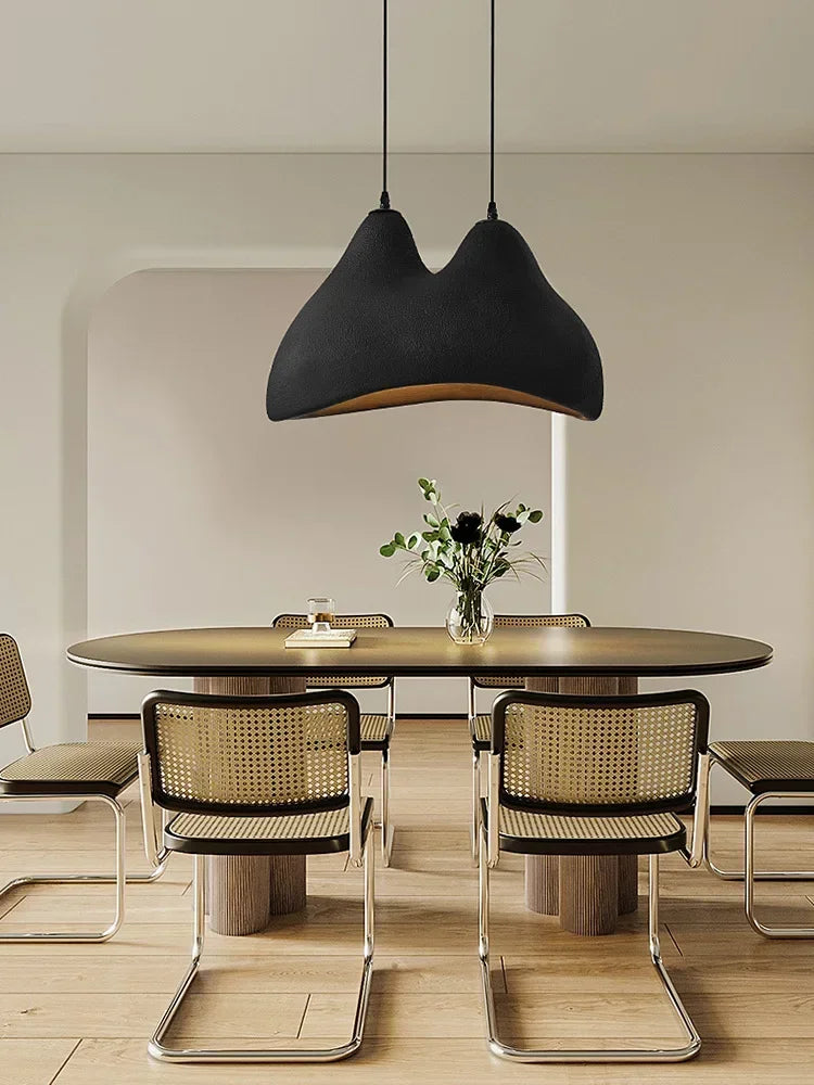 Minimalist creative LED chandelier wabi sabi nordic lighting - vue 4 sur 12