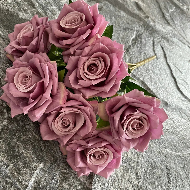 rose artificielle en soie pour décoration et photographie de mariage - vue 17 sur 22