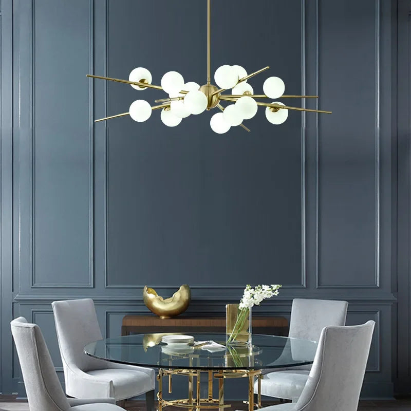 lustre moderne en verre pour éclairage intérieur design - vue 7 sur 10