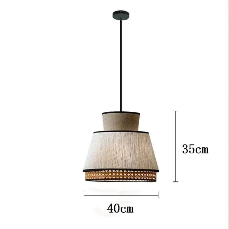 Hand-woven vintage rattan pendant light for interior decoration