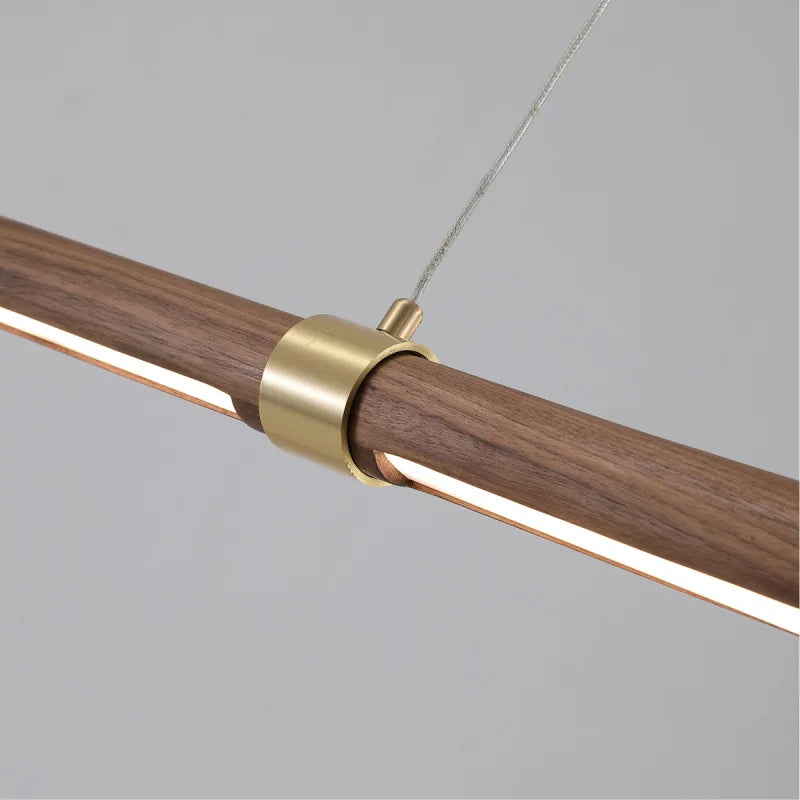 suspension minimaliste en bois et métal hauteur réglable pour divers espaces - vue 6 sur 9