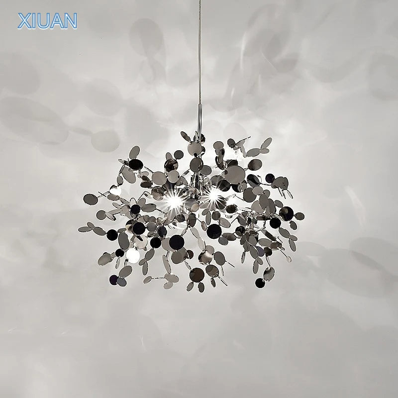 Nordic Luxury Stainless Steel Pendant Lamp Silver Chrome Dining Table Hanging Light Living Room Bar Clothes Shop Decor Lustre - vue 5 sur 18