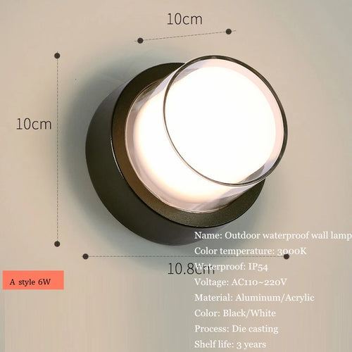 applique murale led étanche en aluminium pour jardin - vue 6 sur 15