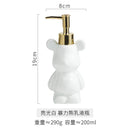Bear Shape Ceramics Soap and Gel Dispenser, Creative Gold Silver, 200ml Empty Shampoo Bottle, Bathroom Storage Accessories