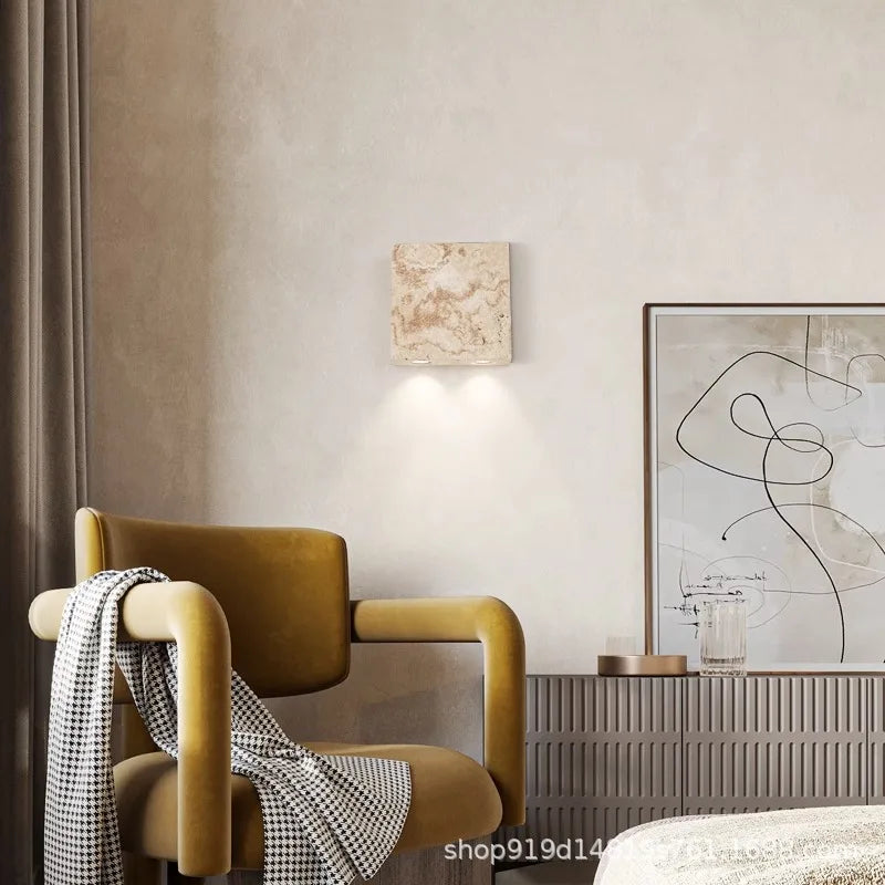applique murale led en pierre naturelle 3000k lampe d'ambiance