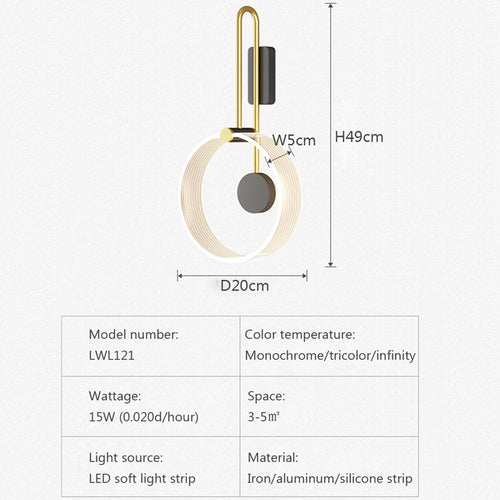 Minimalist nordic LED wall light for luxurious interiors - vue 4 sur 12