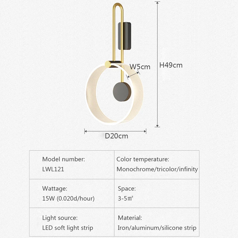 Minimalist nordic LED wall light for luxurious interiors - vue 4 sur 12