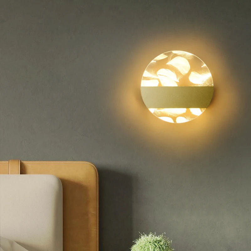 Modern minimalist luxury feather LED wall light - vue 4 sur 10