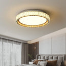 Plafonnier anneau lumineux en or avec cristaux luxueux et led réglable