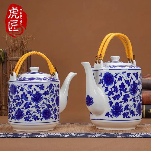 Théière céramique grande capacité style chinois motifs