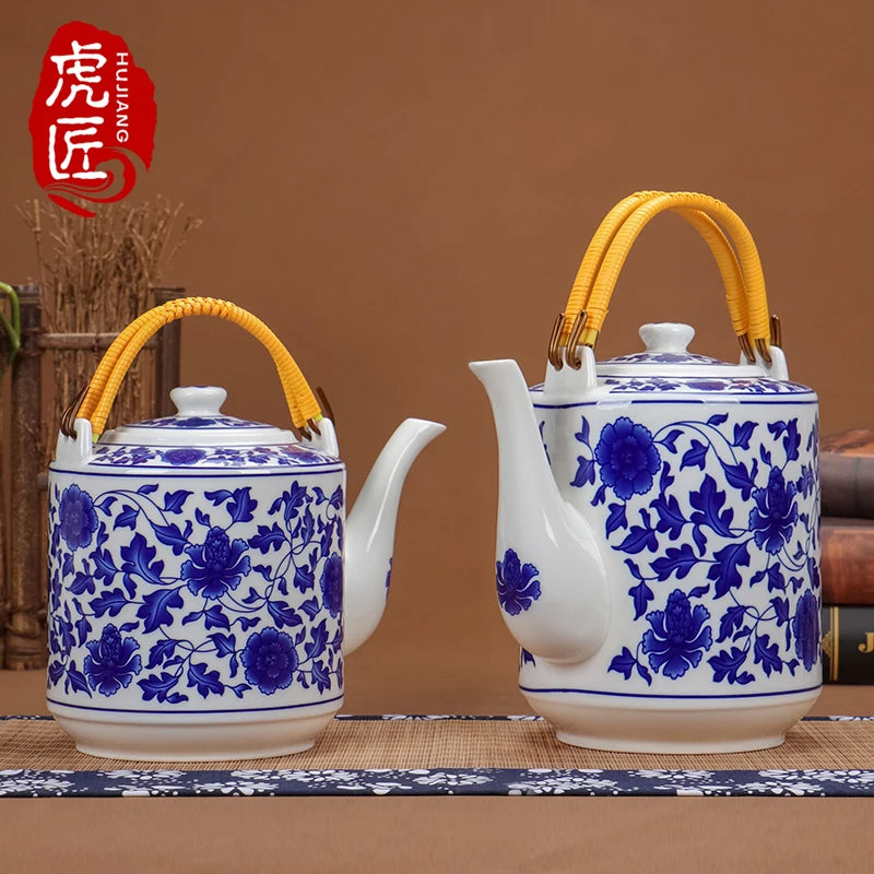 Théière céramique jingdezhen grande capacité style chinois porcelaine - vue 5 sur 7