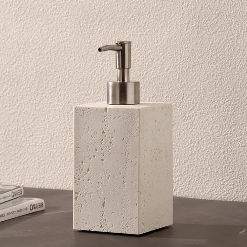 Ahunderjiaz Wabi-Sabi Style Push Bottle, Marble Shower Gel Dispenser Bottle, Light Luxury Bathroom Tabletop Decoration, Home Dec