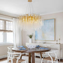 lustre suspendu en cristal doré design moderne pour intérieur élégant