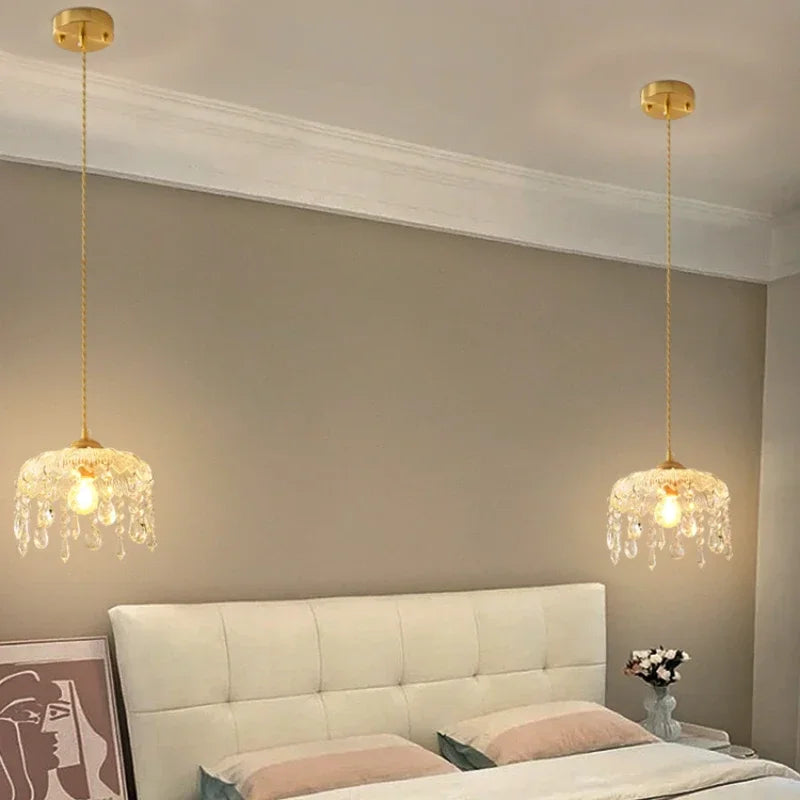 lustre vintage en cristal led design floral élégant - vue 4 sur 14