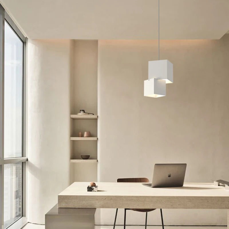 suspension moderne simple avec éclairage créatif led - vue 6 sur 11