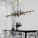 lustre postmoderne de luxe nordique led géométrique en acier inoxydable