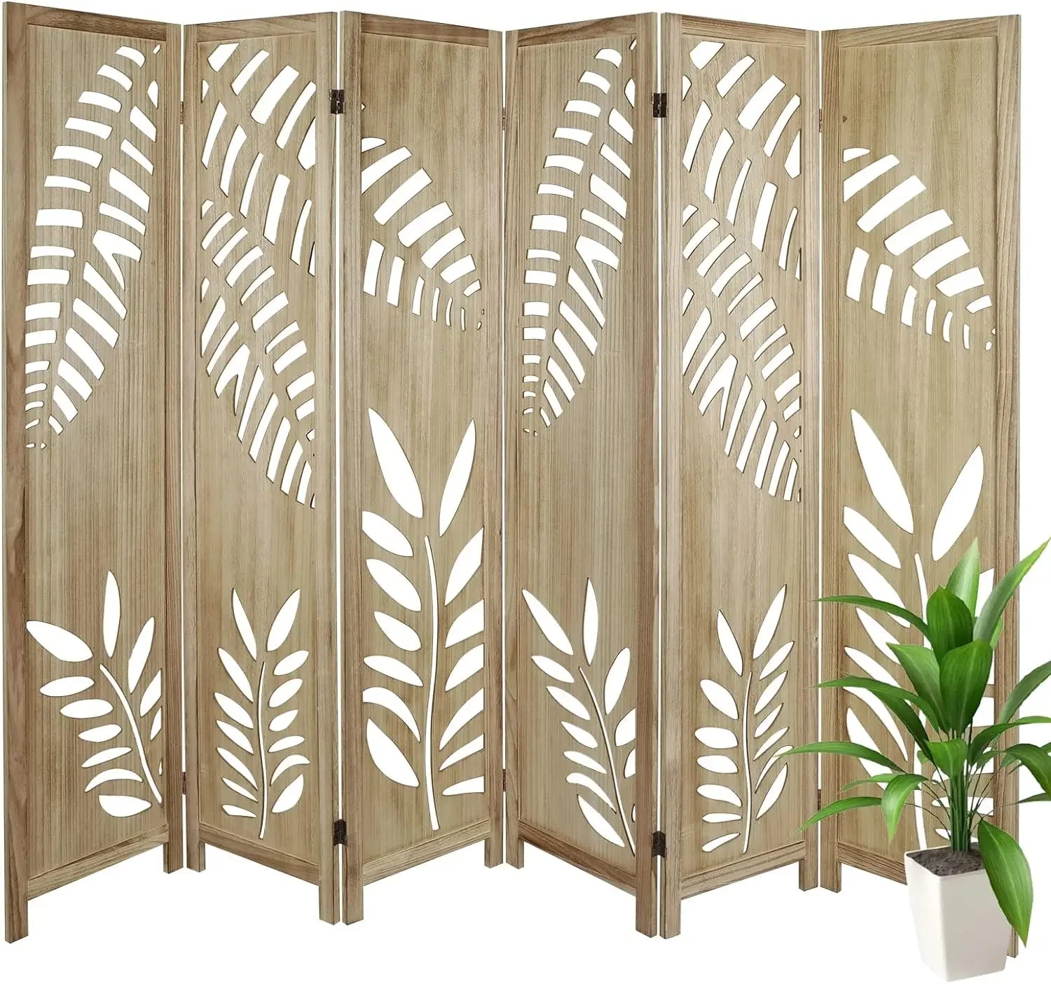 Carved Room Dividers,6 Panel Room Divider With Hand Carved Vintage Style Room Dividers And Folding Privacy Screens - vue 9 sur 11