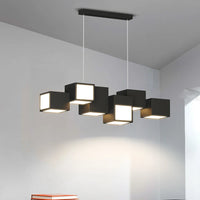 lustre minimaliste post-moderne de luxe avec lampes led géométriques