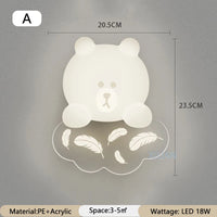 applique murale ours blanc lumière étoile lune pour enfants