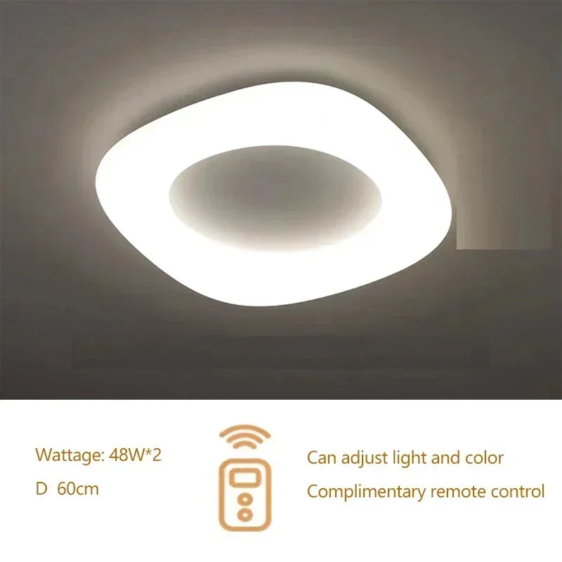 Modern minimalist acrylic eye protection pendant light, living room, bedroom, circular LED indoor lighting - vue 8 sur 18