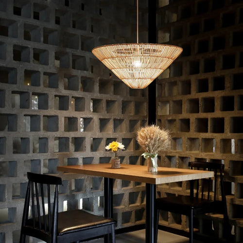 suspension en rotin style nordique fait main design wabi sabi