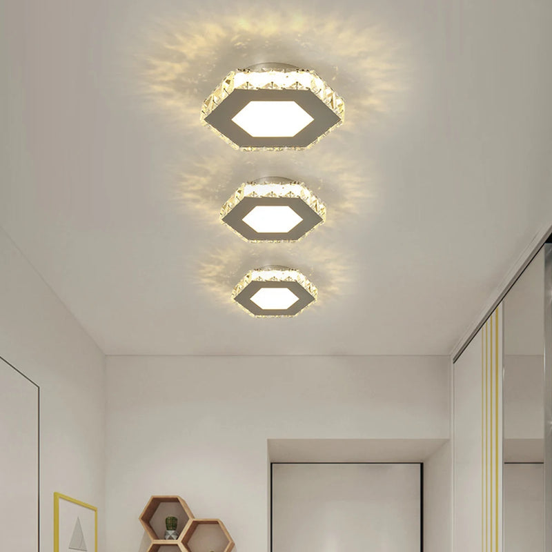 lustre cristal led moderne maison couloir balcon