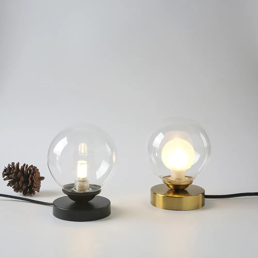 LED lampe de lecture lampes de Table boule de verre doré de bureau - vue 2 sur 9