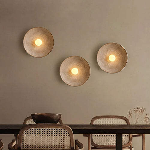 Wabi sabi applique ronde rétro Loft salon chambre chevet appliques décoration de la maison verre résine couloir allée appliques murales - vue 10 sur 14