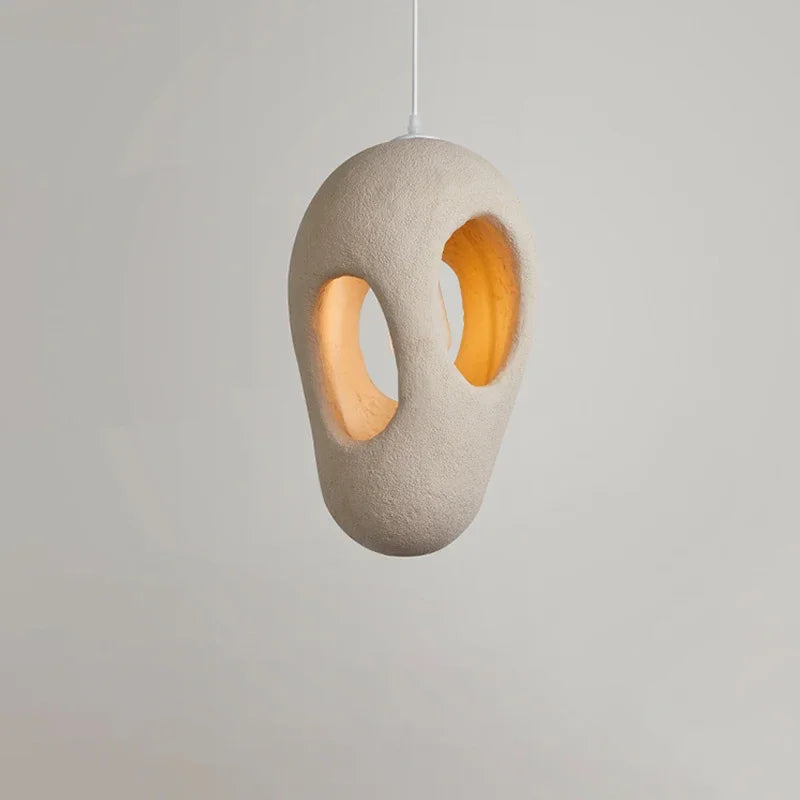 suspension wabi sabi style japonais en résine artisanale - vue 5 sur 9