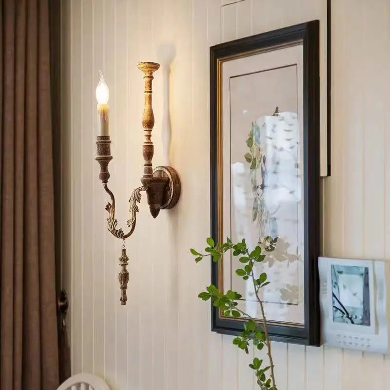 applique vintage en vieux bois style loft rétro américain