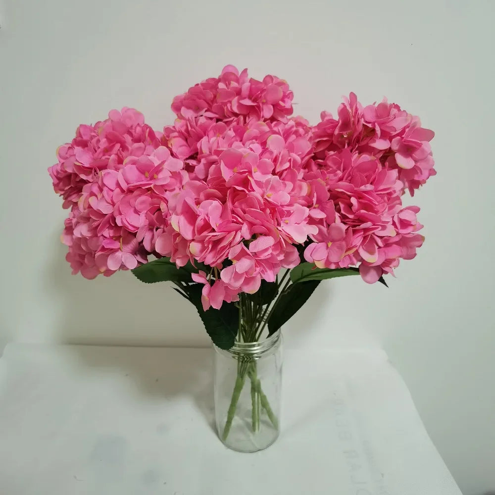 bouquets d'hortensias artificiels en soie pour décoration florale - vue 5 sur 12