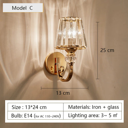 applique murale moderne en verre style nordique luxe