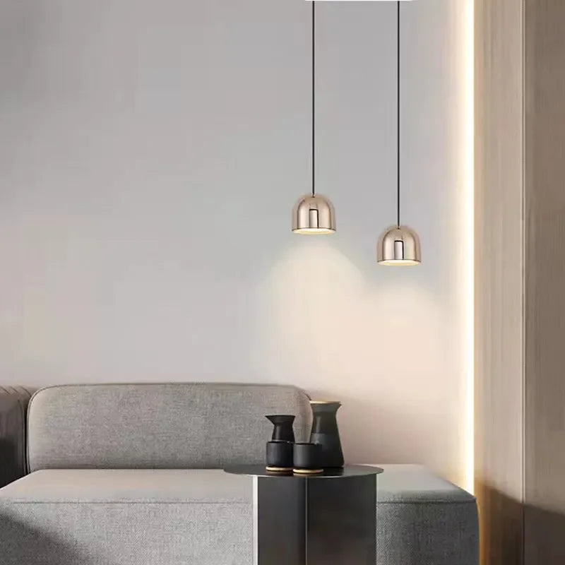 Moderne LED Lustre Lumière Restaurant Bar Hôtel Minimaliste Tête Unique Suspension Salon Chevet Allée Plafonniers - vue 4 sur 11