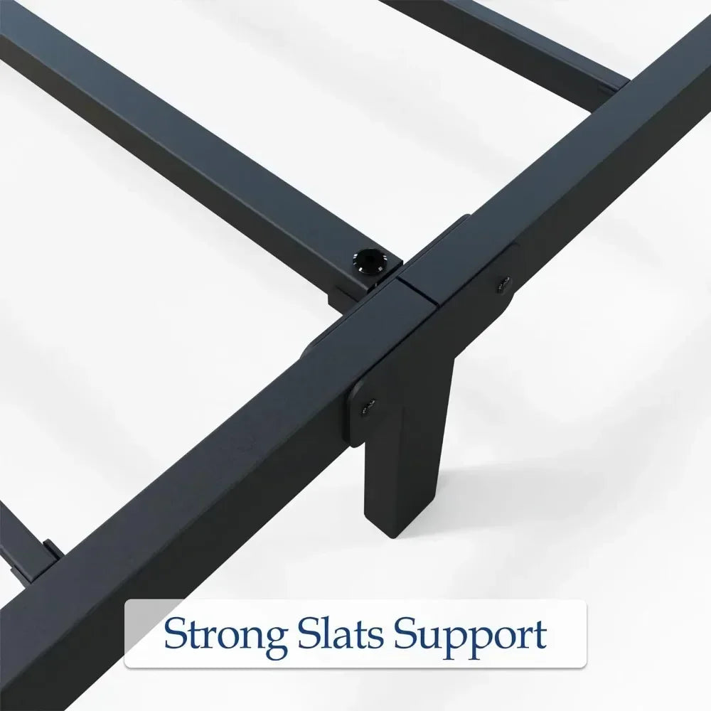 8 inch California King Size Bed Frame, No Spring, No Noise, Easy to Assemble, Black, Heavy Duty Metal Platform Bed Frame - vue 3 sur 7