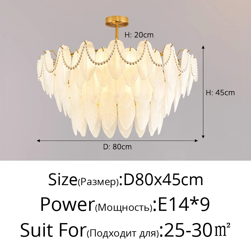 lustre rétro en plumes pour une ambiance romantique et luxueuse - vue 12 sur 11