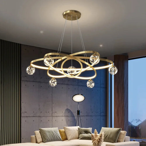 Minimalist led wire chandelier for indoor decor - vue 3 sur 25