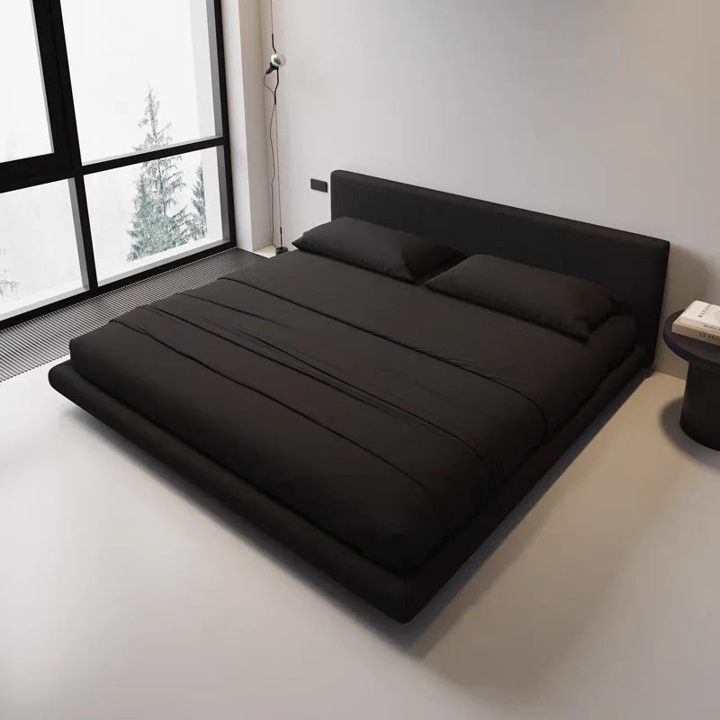 lit de luxe minimaliste moderne avec lumière noire flottante